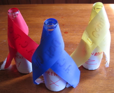 Grenadine bottles with prize ribbons